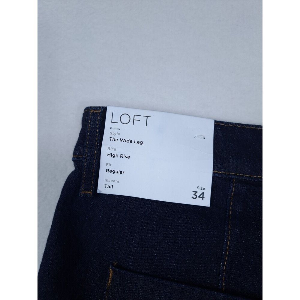 Ann Taylor Loft Jeans Woman's 34 ACT‎ 40 Dark Indigo Blue The Wide Leg High Rise - Picture 5 of 13